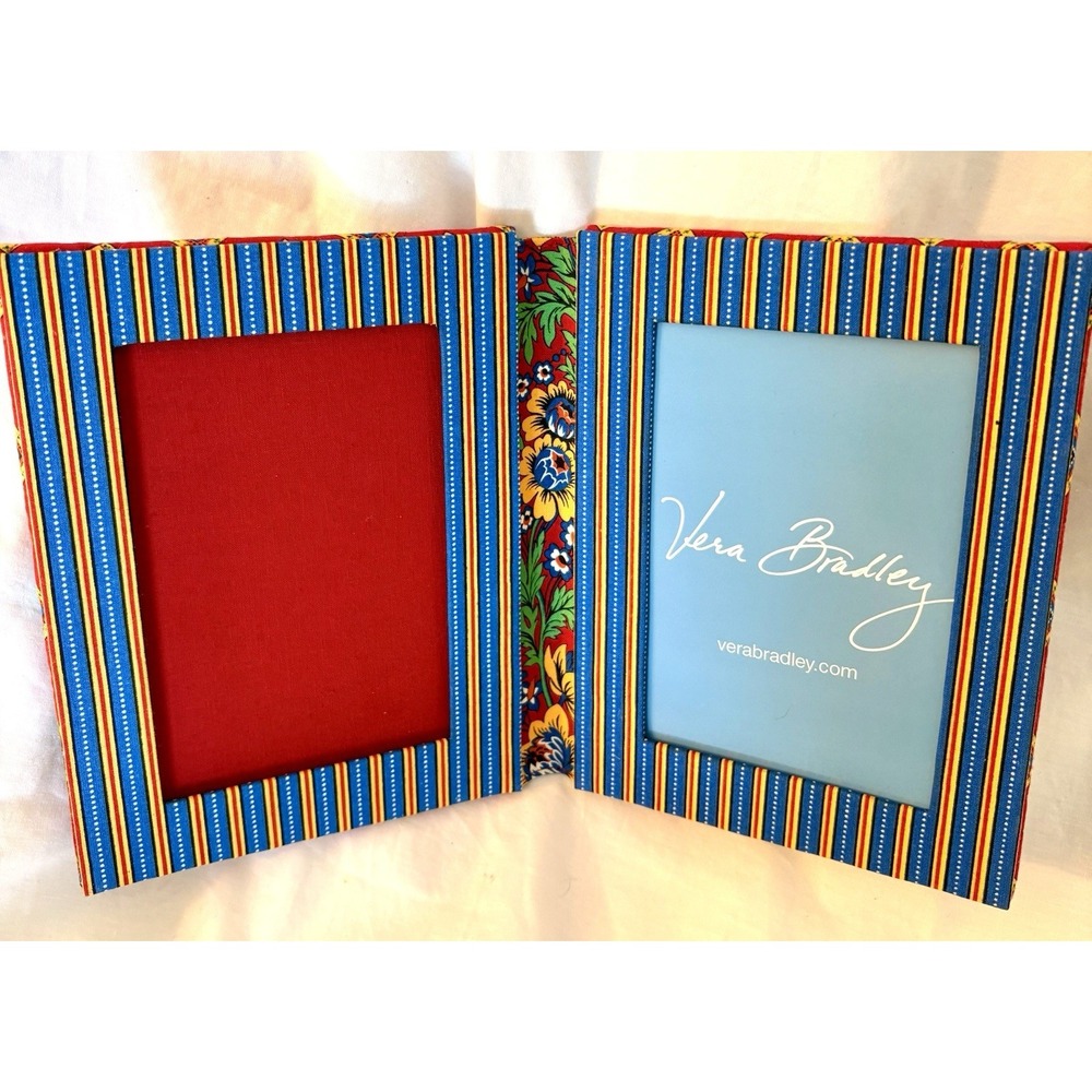 Vera Bradley Photo Frame in Villa Red Pattern- Picture - Fits 2 4 X 6 Pics